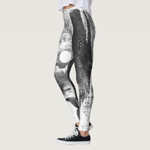 Potvis doorbreekt oppervlak, Oude Illustratie van  Leggings