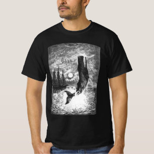 Potvis doorbreekt oppervlak, Oude Illustraties van T-shirt
