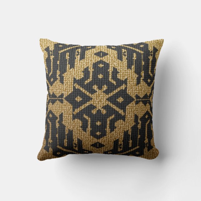 Pouf met een antiek afbeelding kussen (Achterkant)