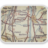 Poughkeepsie  kaart sticker (Voorkant)