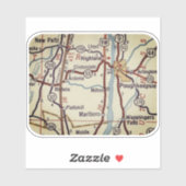 Poughkeepsie  kaart sticker (Vel)