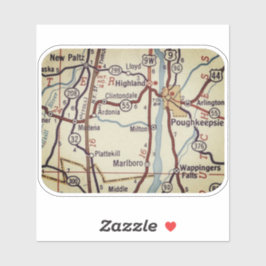 Poughkeepsie  kaart sticker