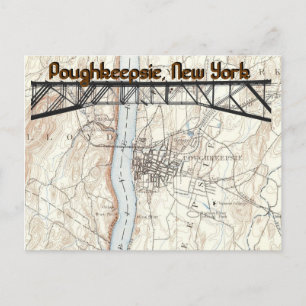 Poughkeepsie, New York Historic Map Briefkaart