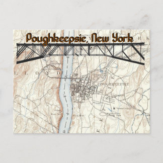 Poughkeepsie, New York Historic Map Briefkaart
