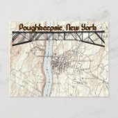 Poughkeepsie, New York Historic Map Briefkaart (Voorkant)