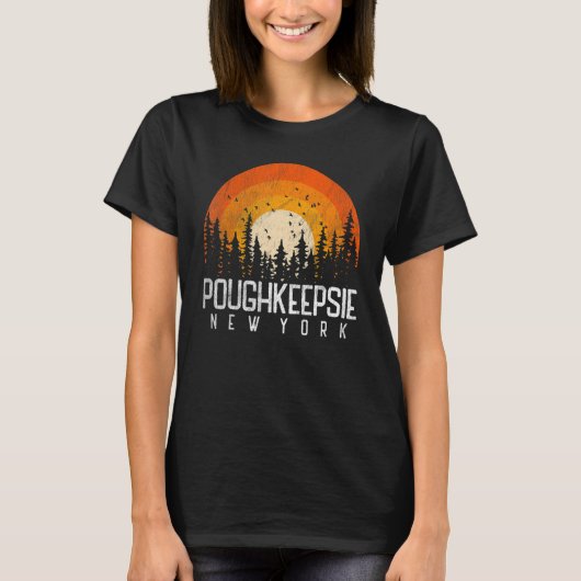 Poughkeepsie New York NY Retro  80-90 T-shirt (Voorkant)