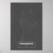 Poughkeepsie, New York (wit op zwart) Poster (Voorkant)