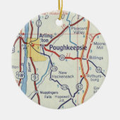 Poughkeepsie NY  Map Keramisch Ornament (Voorkant)