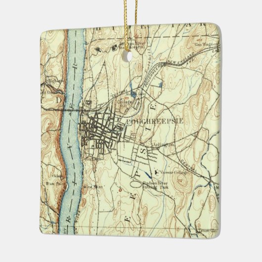 Poughkeepsie NY  Map Keramisch Ornament (Links)