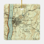 Poughkeepsie NY  Map Keramisch Ornament (Achterkant)