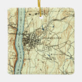 Poughkeepsie NY  Map Keramisch Ornament (Voorkant)