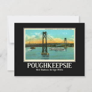 Poughkeepsie NY Mid Hudson Bridge jaren 1930 Briefkaart