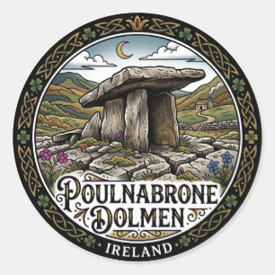 Poulnabrone Dolmen Ierland Ronde Sticker
