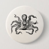  Poulpe Octopus - Sjabloon van inktvis Ronde Button 7,6 Cm (Voorkant)