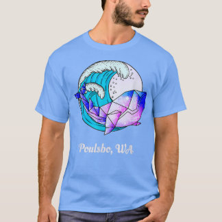 Poulsbo Wa Japanse schilder Geometric Orca Killer T-shirt