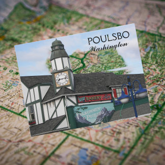 Poulsbo, Washington Little Norway Reisfoto Briefkaart