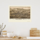 Poultney, VT Panorama Map - 1886 Poster (Keuken)