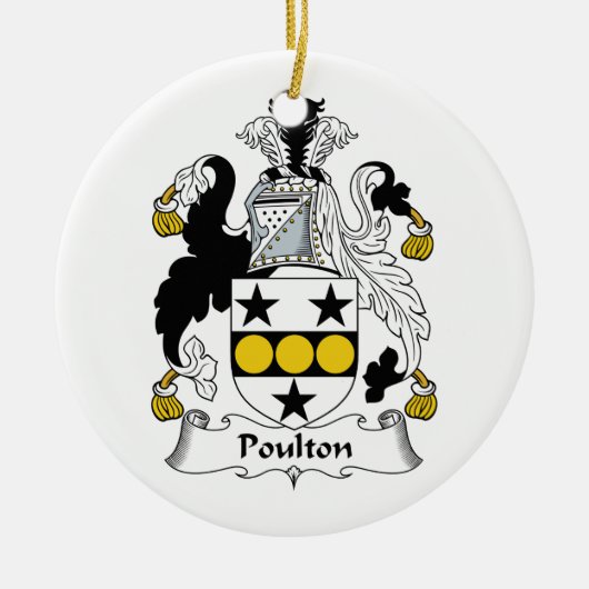 Poulton Family Crest Keramisch Ornament (Voorkant)
