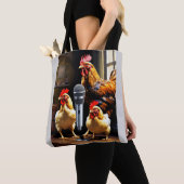 Poultry in Session – Chickens with Mic & Recorder Tote Bag (Dichtbij)