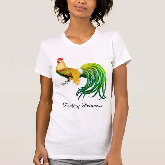 Poultry Princess Fancy Rooster Dames T Shirt (Voorkant)