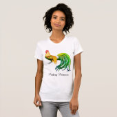 Poultry Princess Fancy Rooster Dames T Shirt (Voorkant volledig)