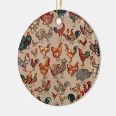 Poultry Rooster Chicken country art Keramisch Ornament (Links)