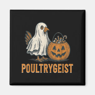 Poultrygeist Chicken Ghost Pumpkin Kostuum Hallowe Magneet