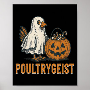 Poultrygeist Chicken Ghost Pumpkin Kostuum Hallowe Poster