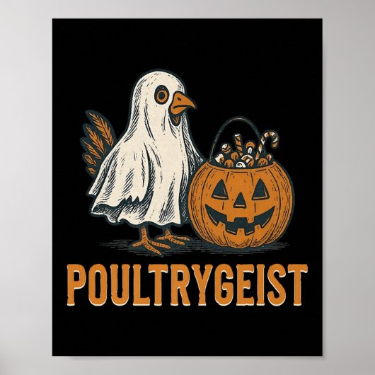 Poultrygeist Chicken Ghost Pumpkin Kostuum Hallowe Poster (Voorkant)