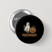 Poultrygeist Chicken Ghost Pumpkin Kostuum Hallowe Ronde Button 5,7 Cm (Voorkant /achterkant)