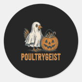 Poultrygeist Chicken Ghost Pumpkin Kostuum Hallowe Ronde Sticker (Voorkant)