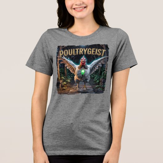 Poultrygeist Fotografisch Combo Wezen Grappig Tri-Blend Shirt (Voorkant)