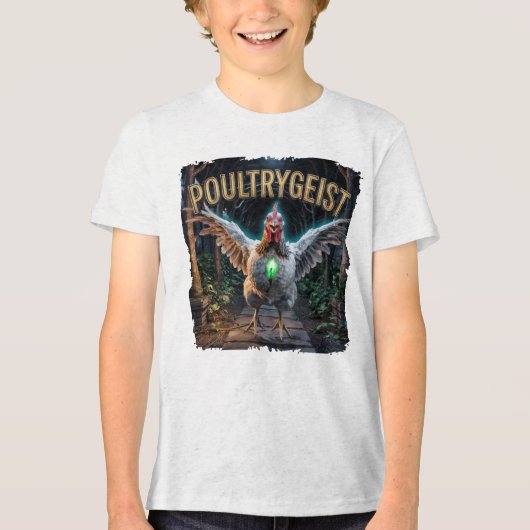 Poultrygeist Fotografisch Combo Wezen Grappig Tri-Blend Shirt (Voorkant)