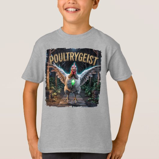 Poultrygeist Fotografisch – Pluimvee Poltergeist T-shirt (Voorkant)