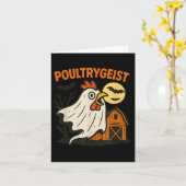 Poultrygeist Funny Chicken Ghost Halloween Pun Des Kaart (Gele Bloem)