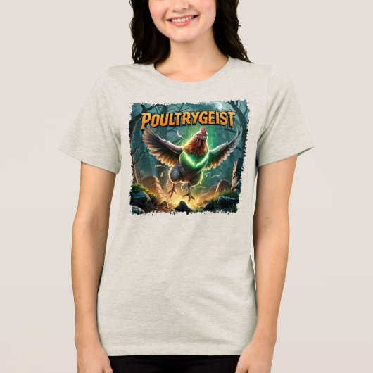 Poultrygeist illustratie Combo Creature Grappig Tri-Blend Shirt (Voorkant)