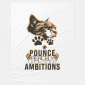 Pounce Fierce Collection–Motivation for Cat Lovers Fleece Deken (Voorkant)
