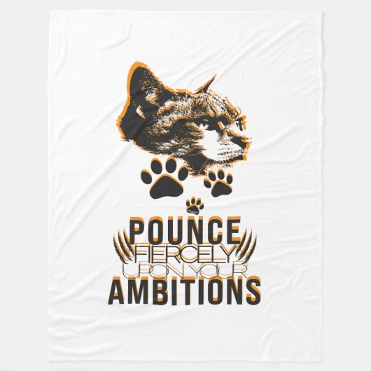 Pounce Fierce Collection–Motivation for Cat Lovers Fleece Deken (Voorkant)