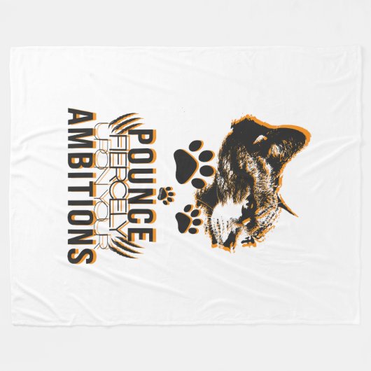 Pounce Fierce Collection–Motivation for Cat Lovers Fleece Deken (Voorkant (Horizontaal))