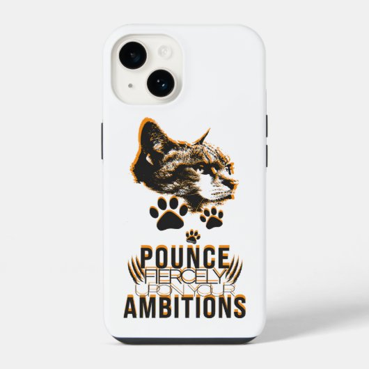 Pounce Fierce Collection–Motivation for Cat Lovers iPhone Hoesje (Achterkant)