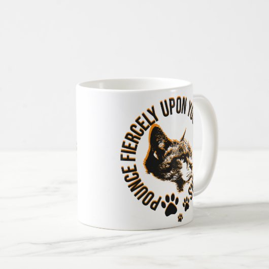 Pounce Fierce Collection–Motivation for Cat Lovers Koffiemok (Voorkant rechts)