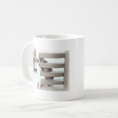 Pounce on Life Fun Motivating Photo Gezegde Cat Koffiemok (Voorkant links)