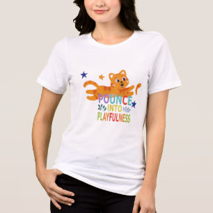 “Pounce on the Awesome – Catitude Tee” Tri-Blend Shirt