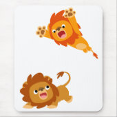 Pouncing en Plot!! Cartoon Lions Mousepad Muismat (Voorkant)