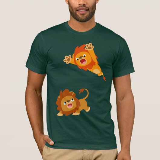Pouncing en Plot!! Cartoon Lions T-Shirt (Voorkant)