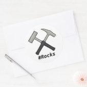Pound Rocks gekruist Rock Hammers Ronde Sticker (Envelop)