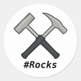 Pound Rocks gekruist Rock Hammers Ronde Sticker