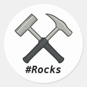 Pound Rocks gekruist Rock Hammers Ronde Sticker