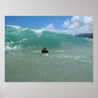 Pounders Beach op Oahu Poster
