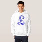 Poundteken - Blauw Hoodie (Voorkant volledig)